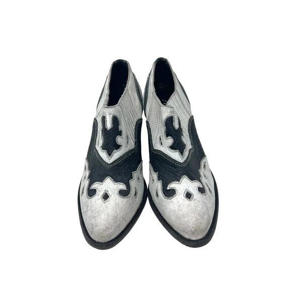 Matisse Steely Leather Ankle Boot White & Black Size 8.5 - Picture 2 of 10